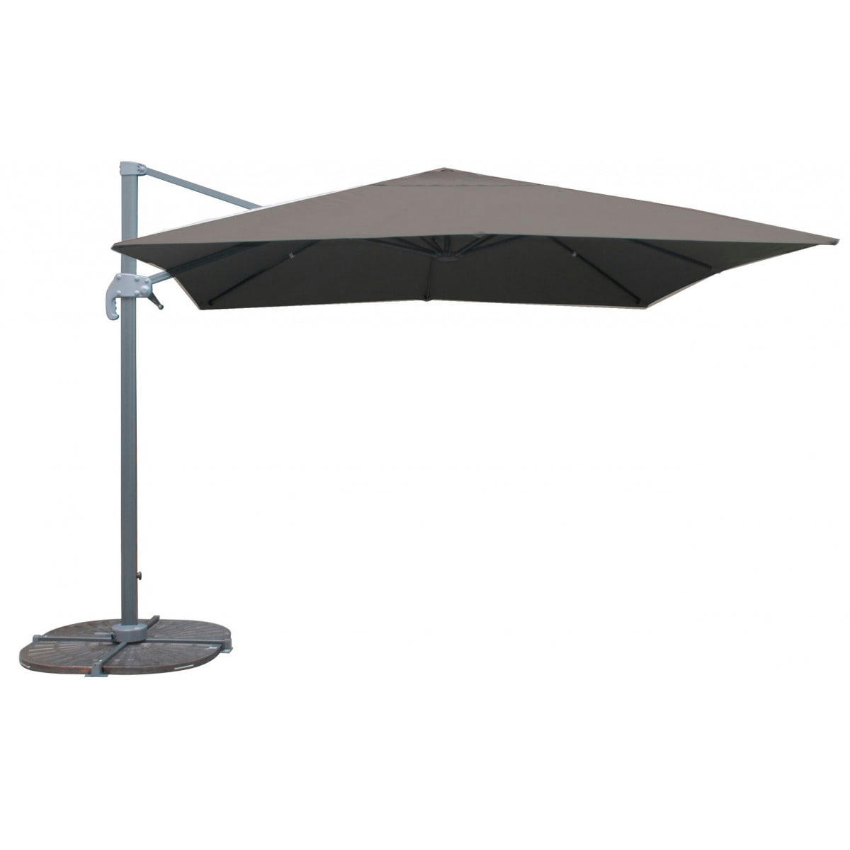 - Parasol déporté avec manivelle gris anthracite - 300x300cm