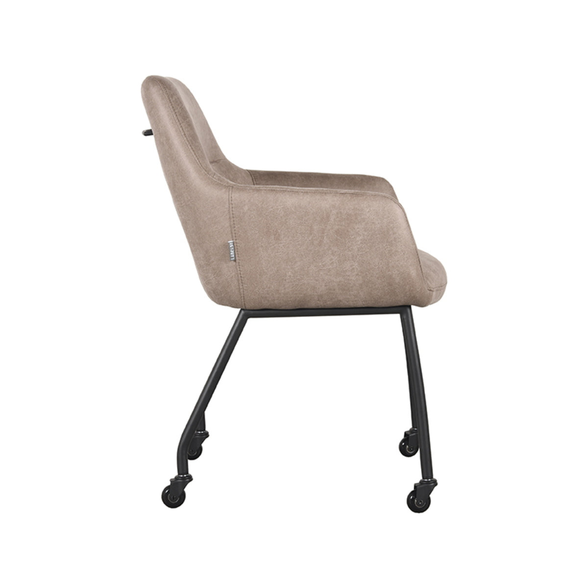 LABEL51 Eetkamerstoel Lenny - Taupe - Zithoogte 45cm - Set van 2