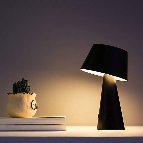 Lampe de Table Solaire Noire 500LM - Recharge Solaire et USB - Utilisation Intérieur Extérieur Terrasse Balcon - Groupe DDC