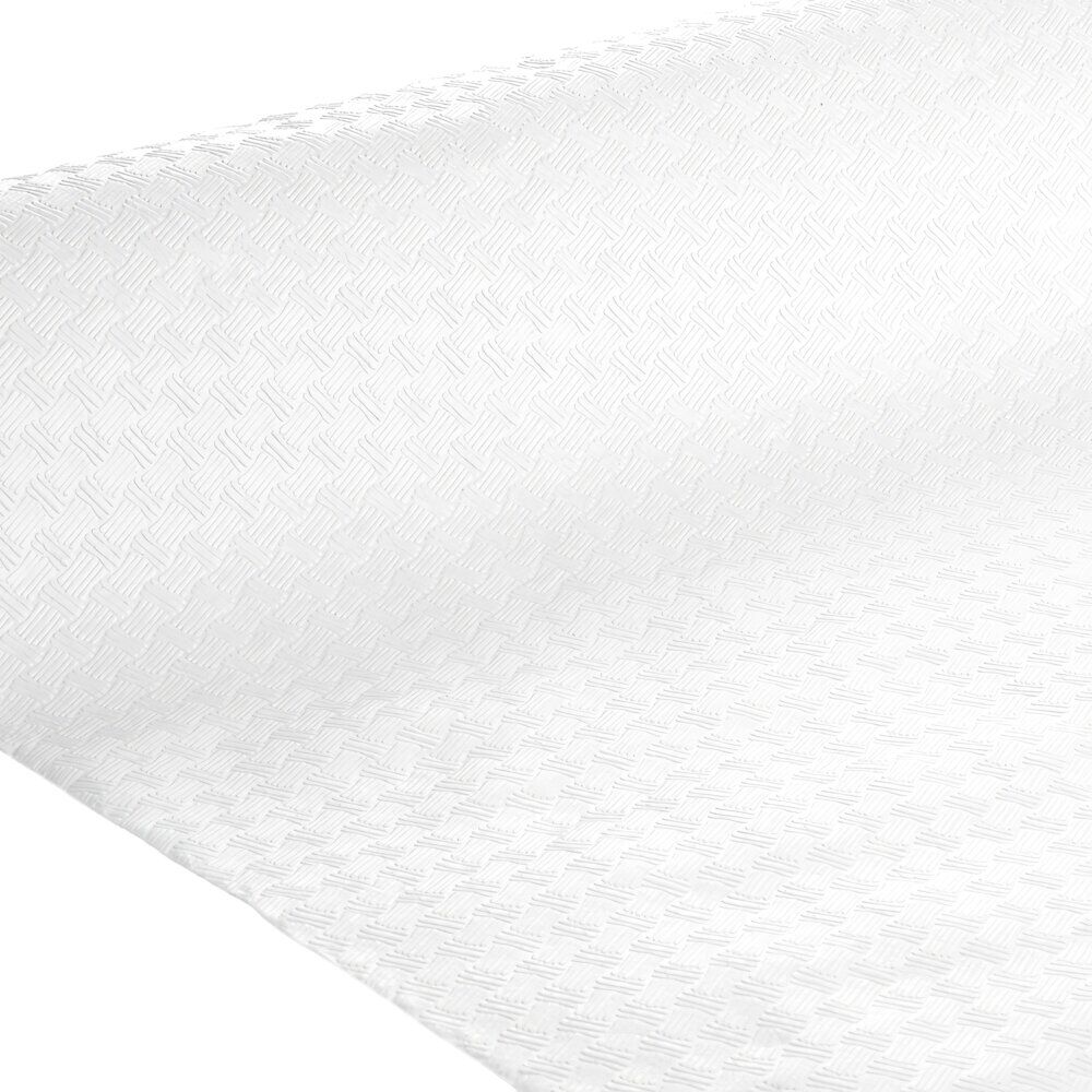 Nappe papier gaufré effet toile de lin blanc 120x600cm