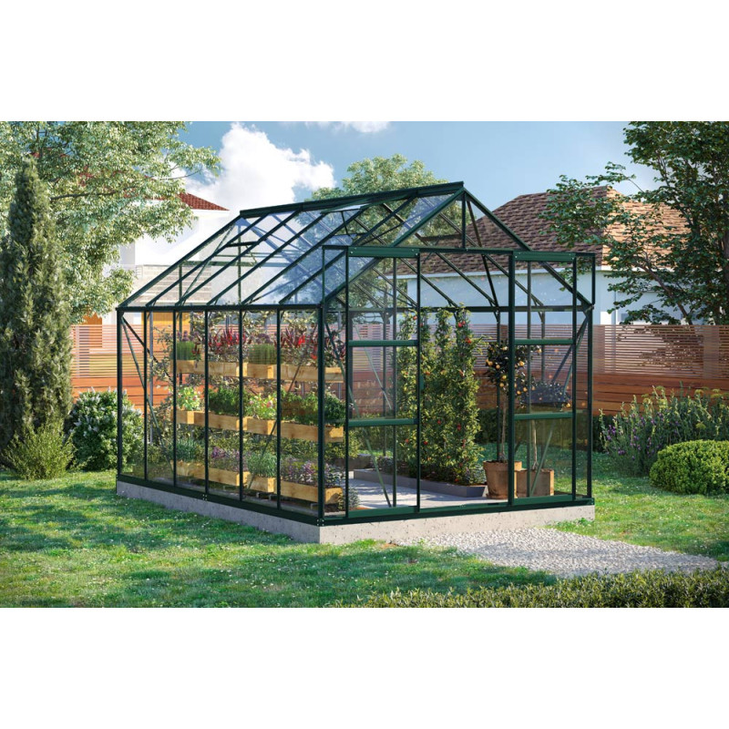 Serre en verre Uranus verte 9,9 m² VITAVIA