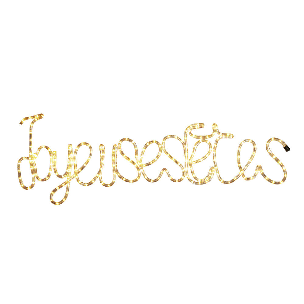 Décoration lumineuse Joyeuses fêtes 144 LED blanc chaud L98xH26cm