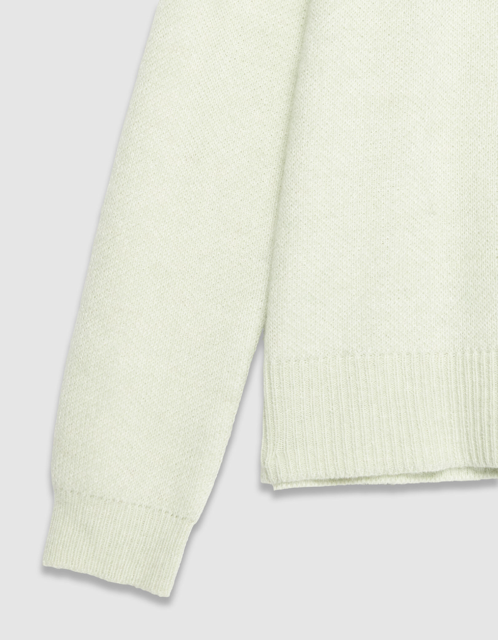 Pull alpaga mélangé vert à message Femme