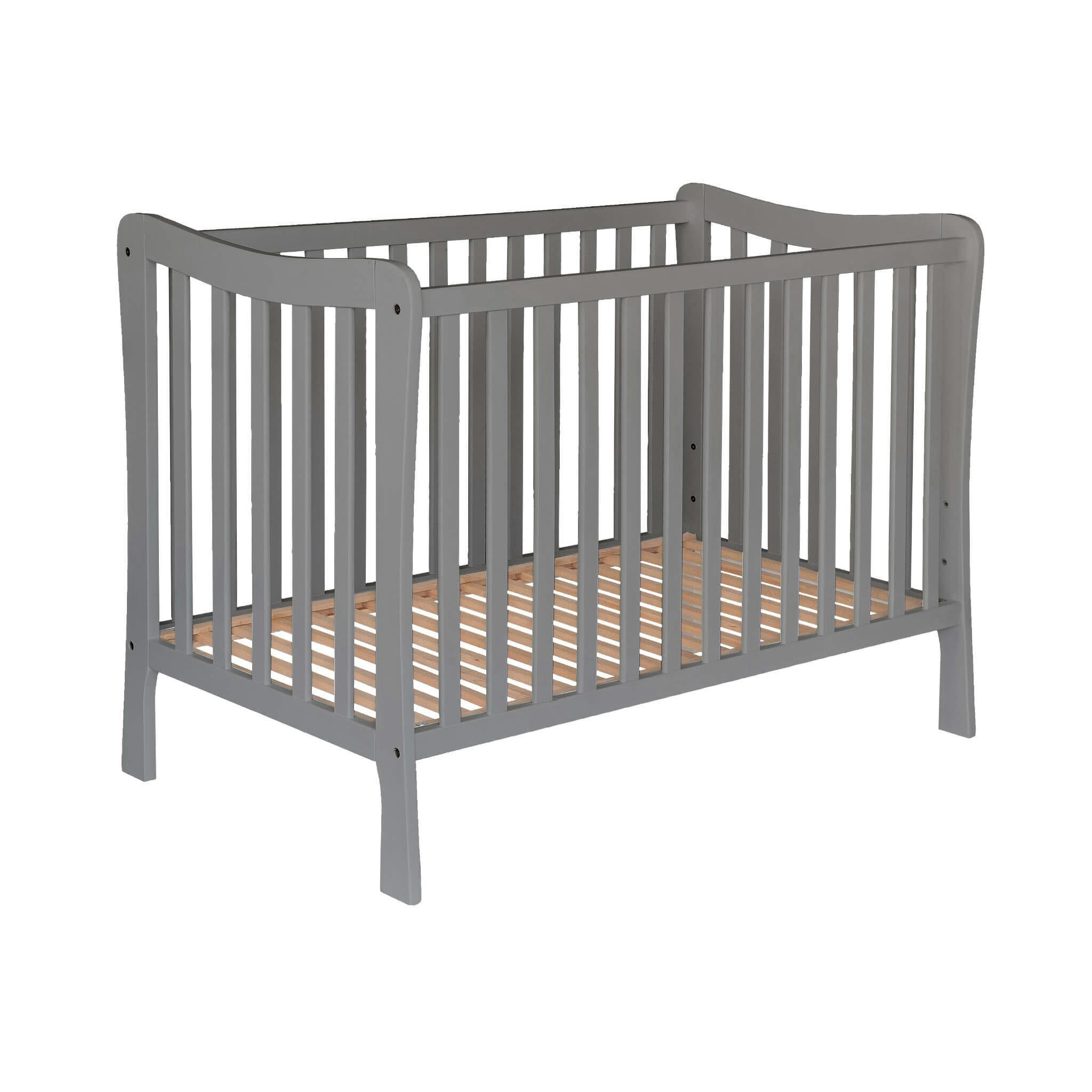 - Lit bébé en bois massif anthracite avec sommier réglable 60x120