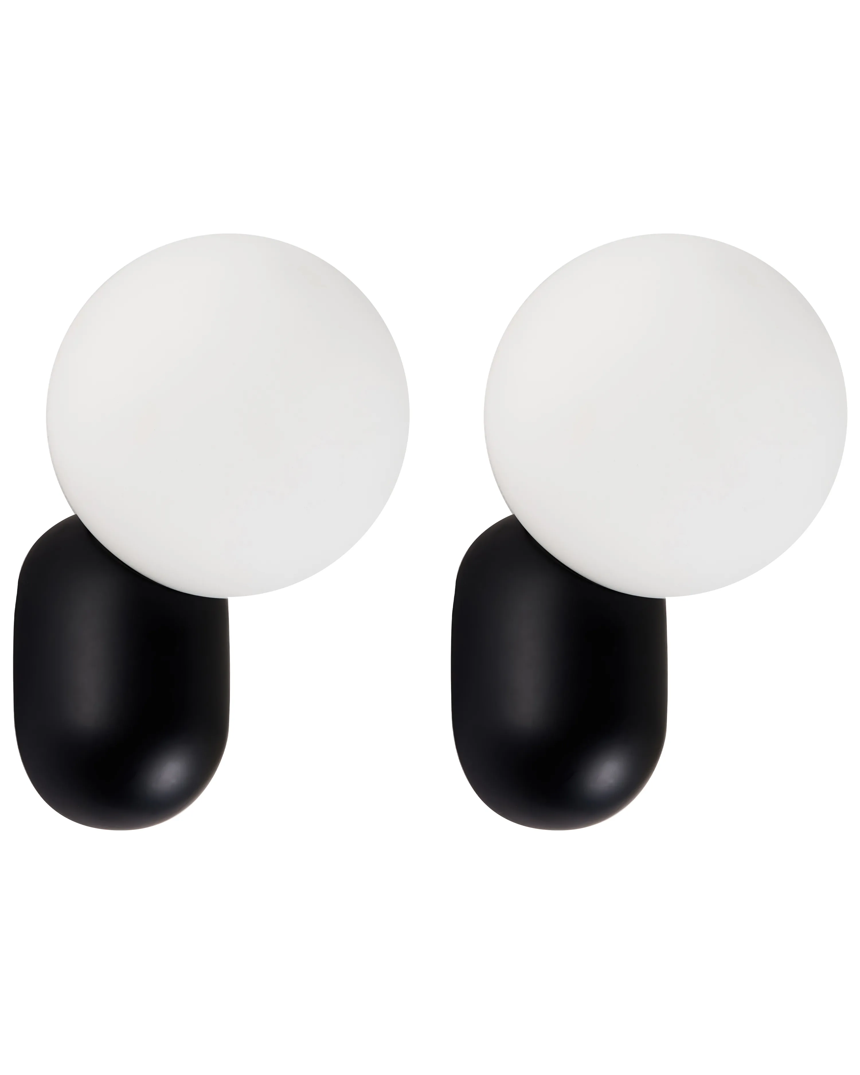 Set of 2 Wall Lamps HELME Black
