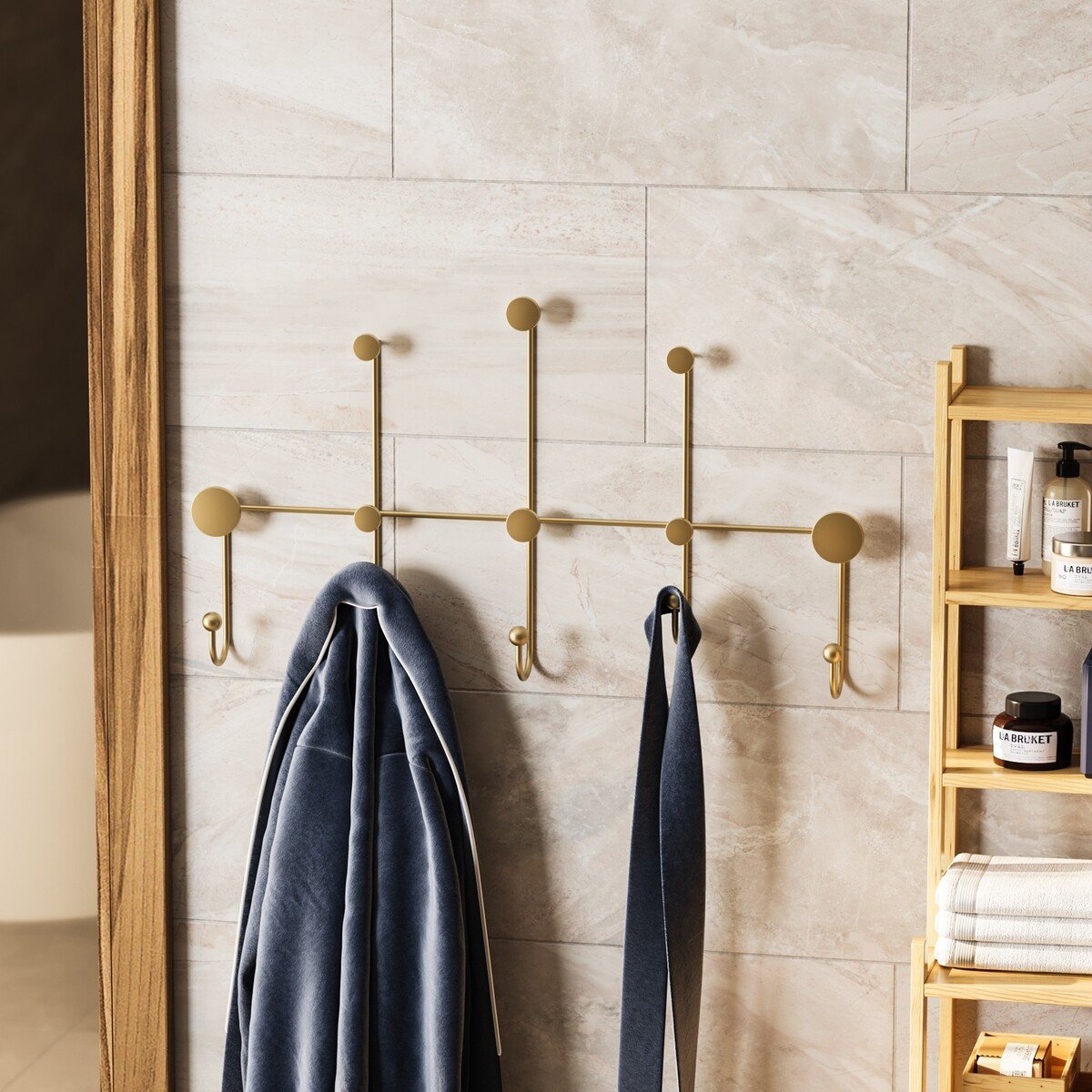 Calicosy - IYON Kapstok voor aan de muur - H45 cm - Goudkleurig