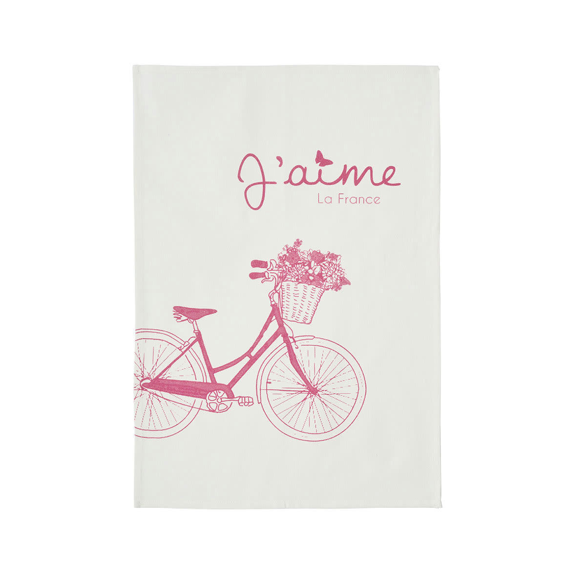 PAULETTE - Torchon en coton rose 50x75