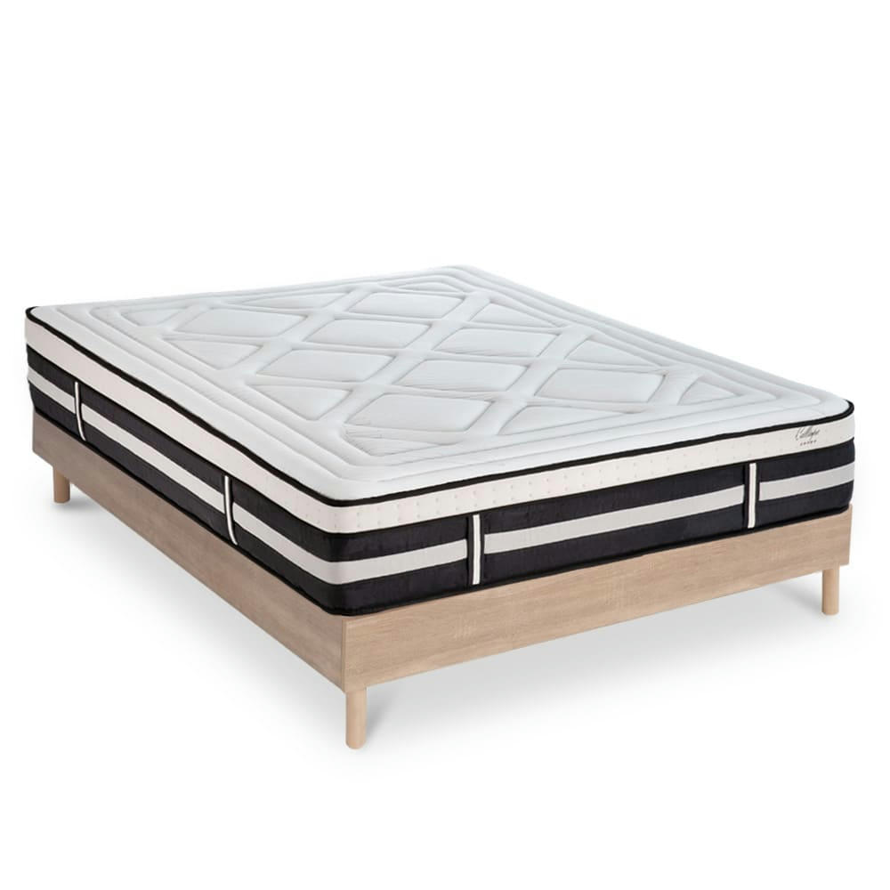 CALLIOPE - Ensemble Matelas à Mémoire de forme h28cm et sommier bois 160x200