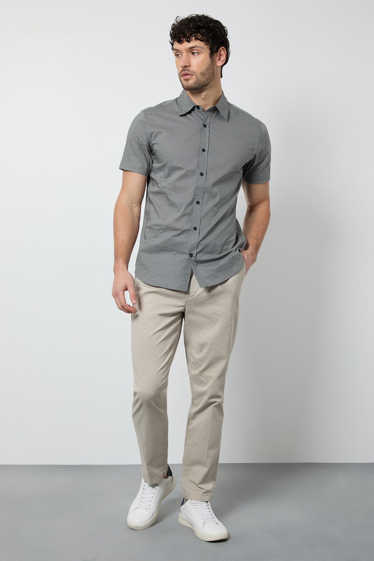 Burton White Geometric Print Short Sleeve Shirt