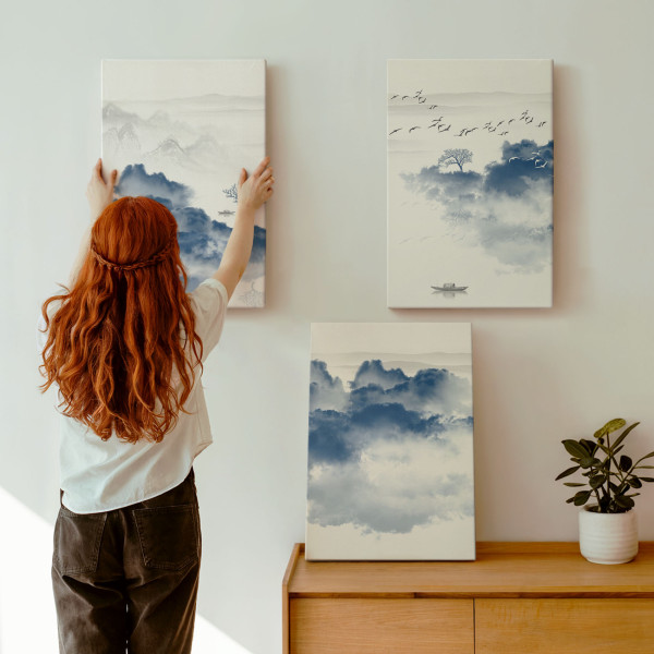 Obraz canvas 3 częściowy Spokojne góry | 3x40x60 | Wallfluent