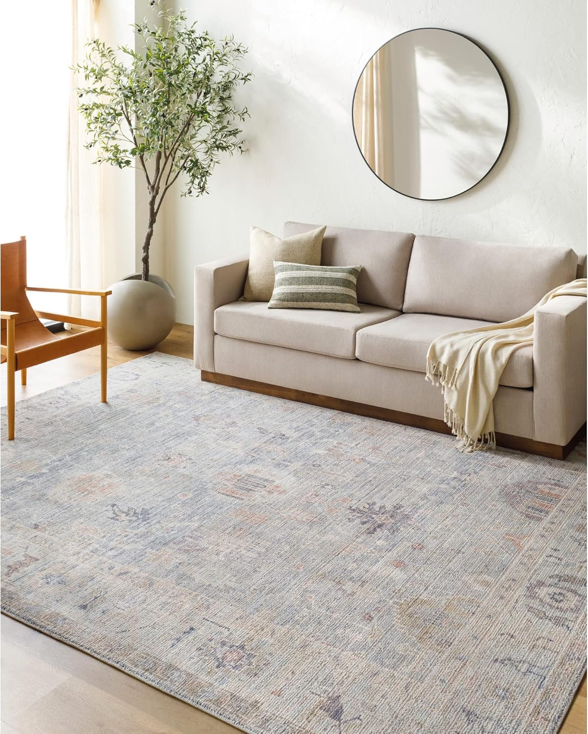 Livabliss x Becki Owens Marlene Vintage Medallion Area Rug, 9'2 x 12', Pale Blue