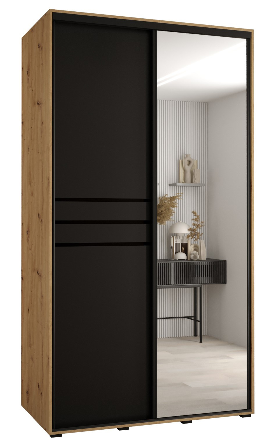 Szafa przesuwna 60 wysoka Davos 11 130 artisan czarny czarny