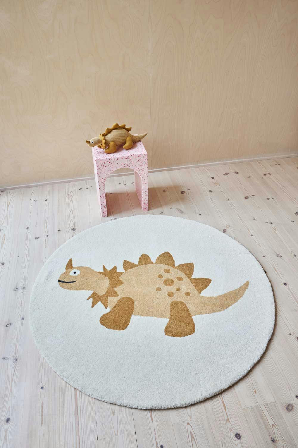 DINO - Tapis marron en laine Ø120cm