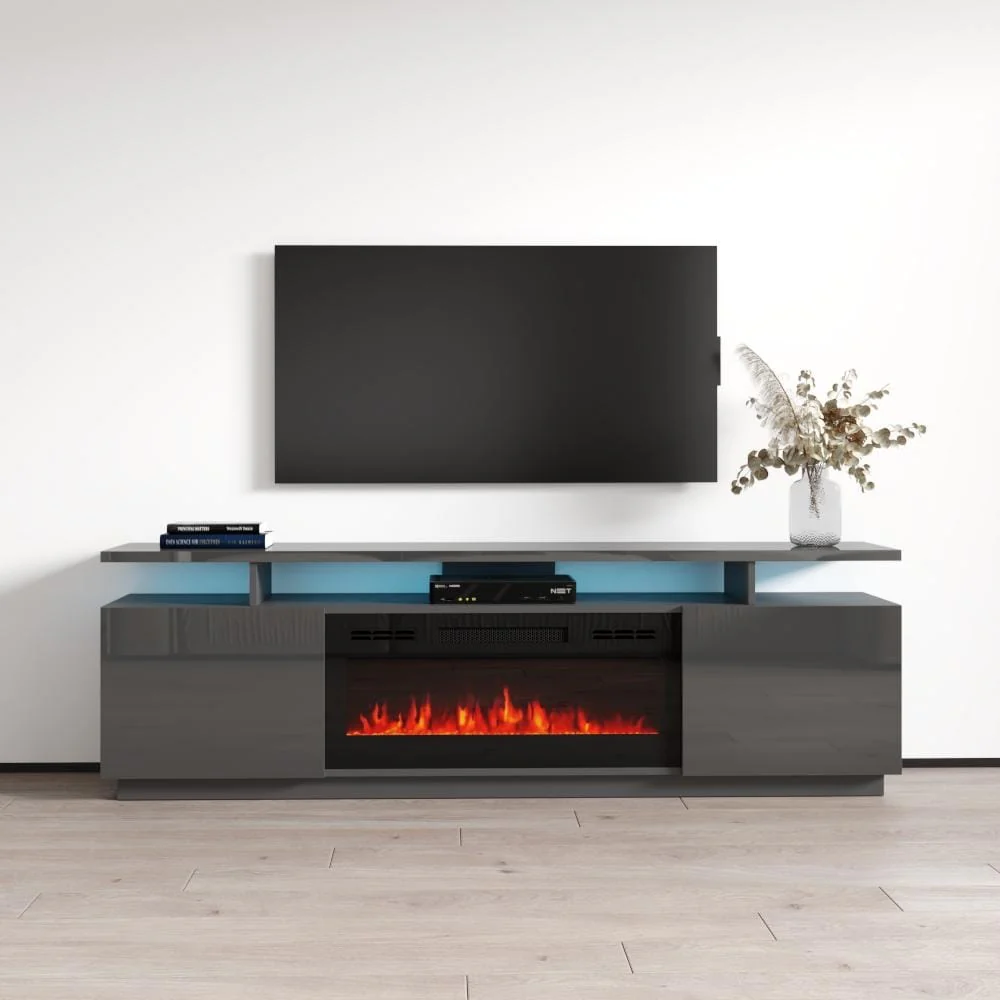 Meble Furniture Eva Modern TV Stand with Electric Fireplace