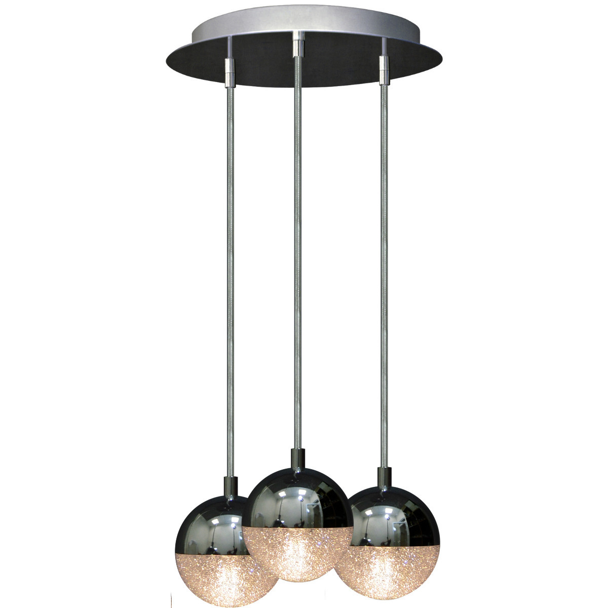 Lampa wisząca czarna-chromowana AMARILLO 3xG9x5W wym: 150x30x30 cm Polux