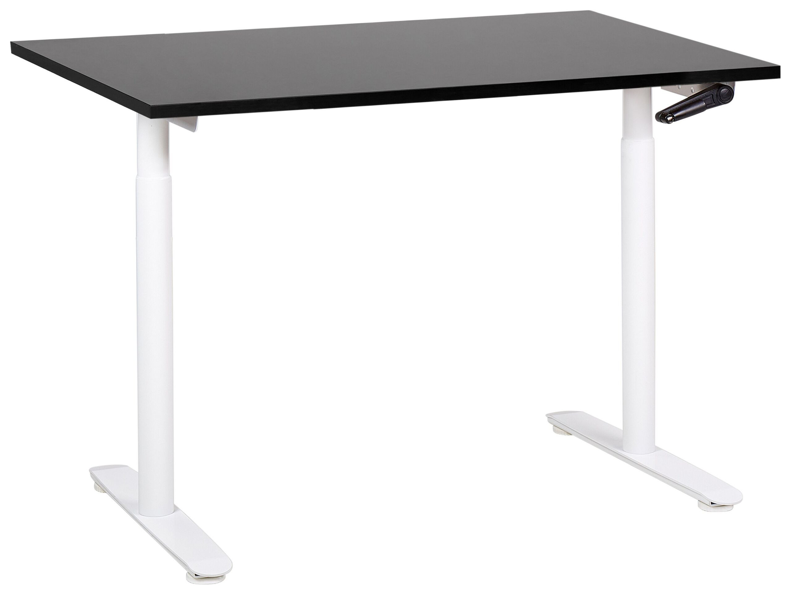 Biurko regulowane manualnie 120x72 cm czarno-białe