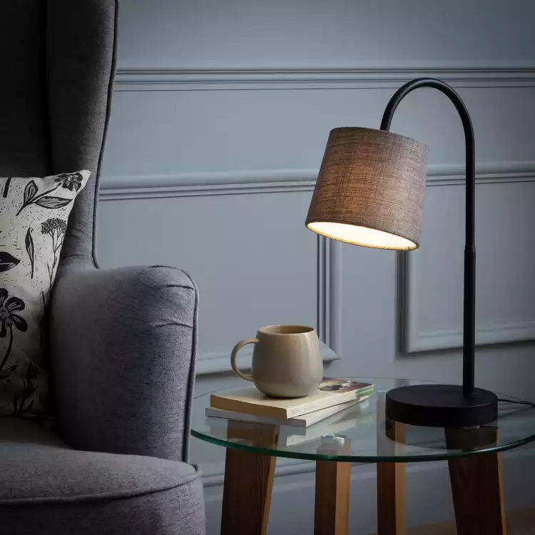 Habitat Metal Table Lamp - Black & Grey