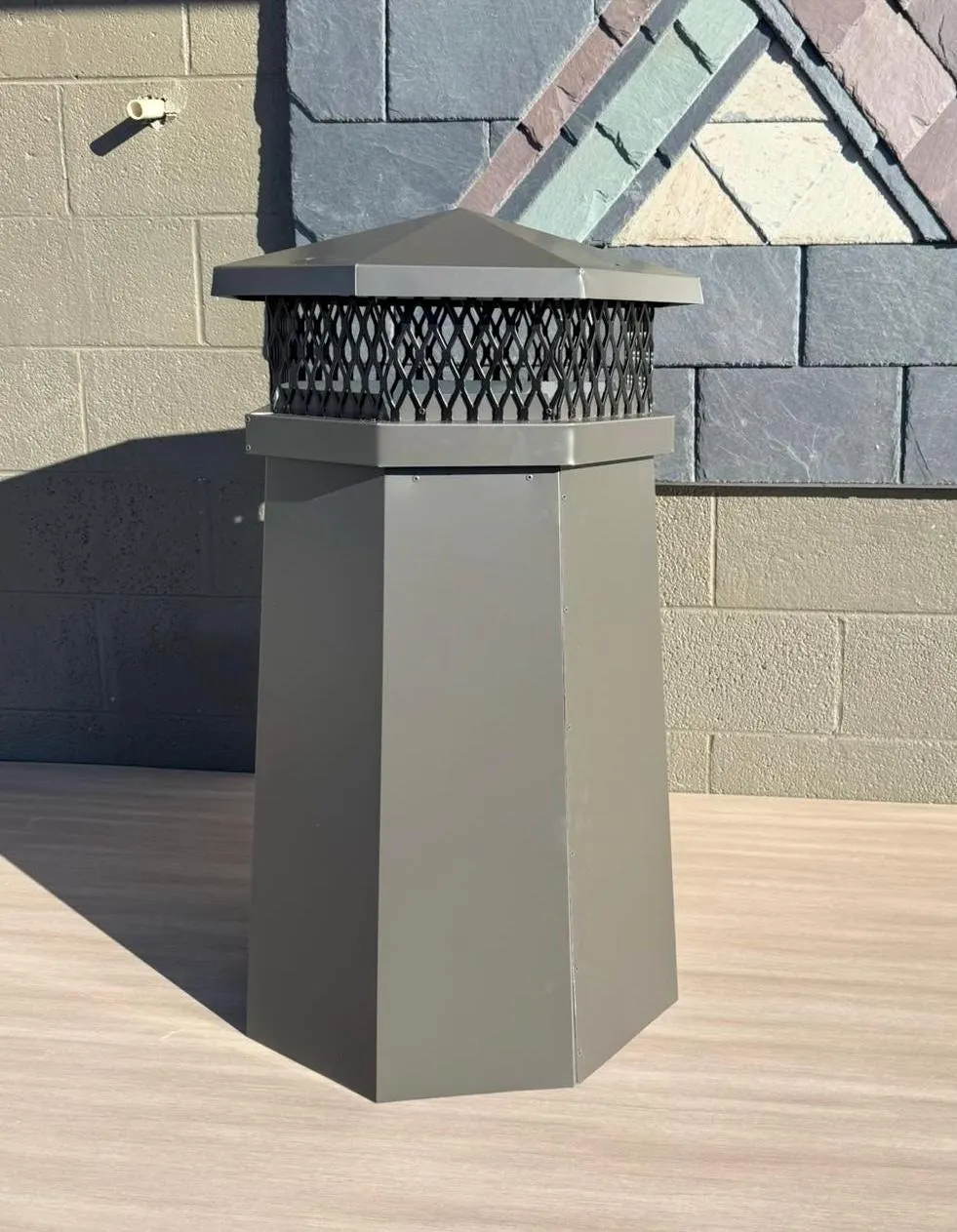Modern Aluminum Chimney Pot – 34” Architectural Chimney Cap, Black/Bronze/Copper Finishes