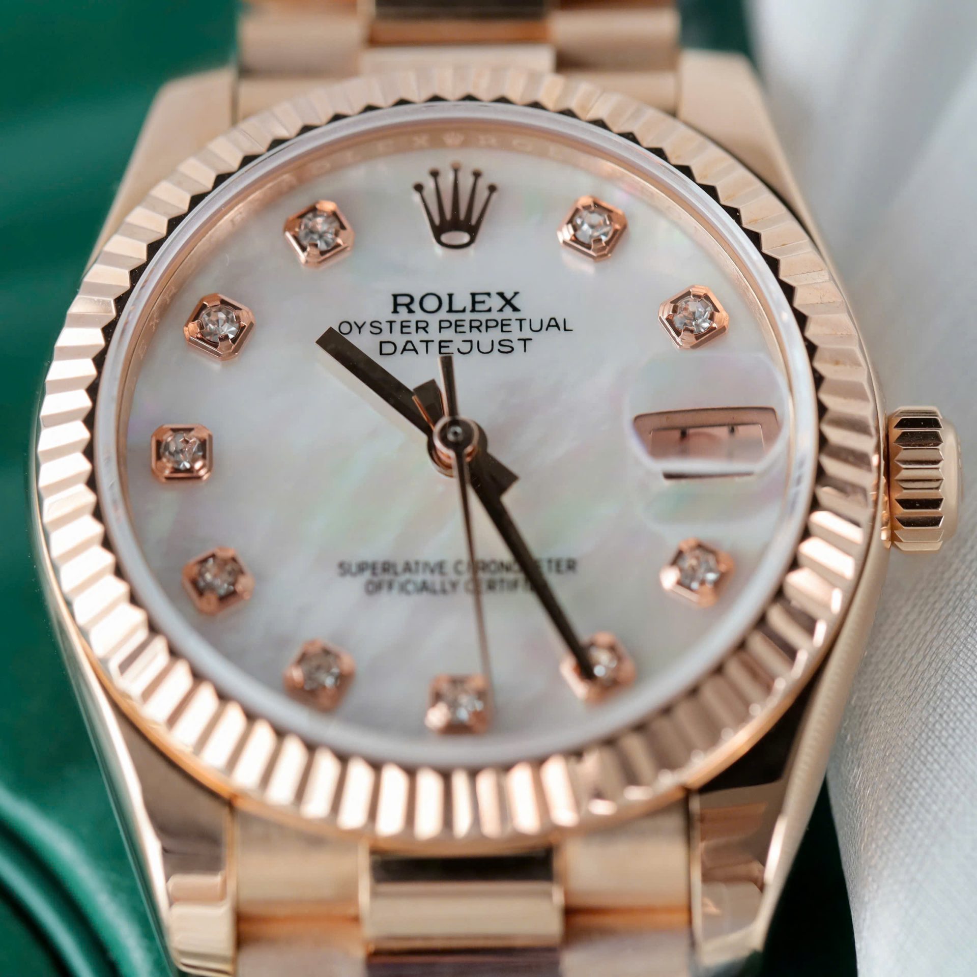 Rolex Datejust 278275-0009 RG Plated MOP Dial CZ Diamonds 31mm Super Clone