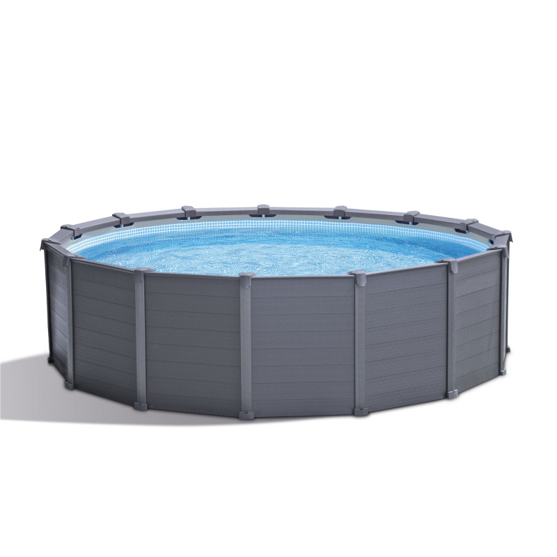 Piscine Graphite avec filtre à sable Ø 4,78 x 1,24 m INTEX