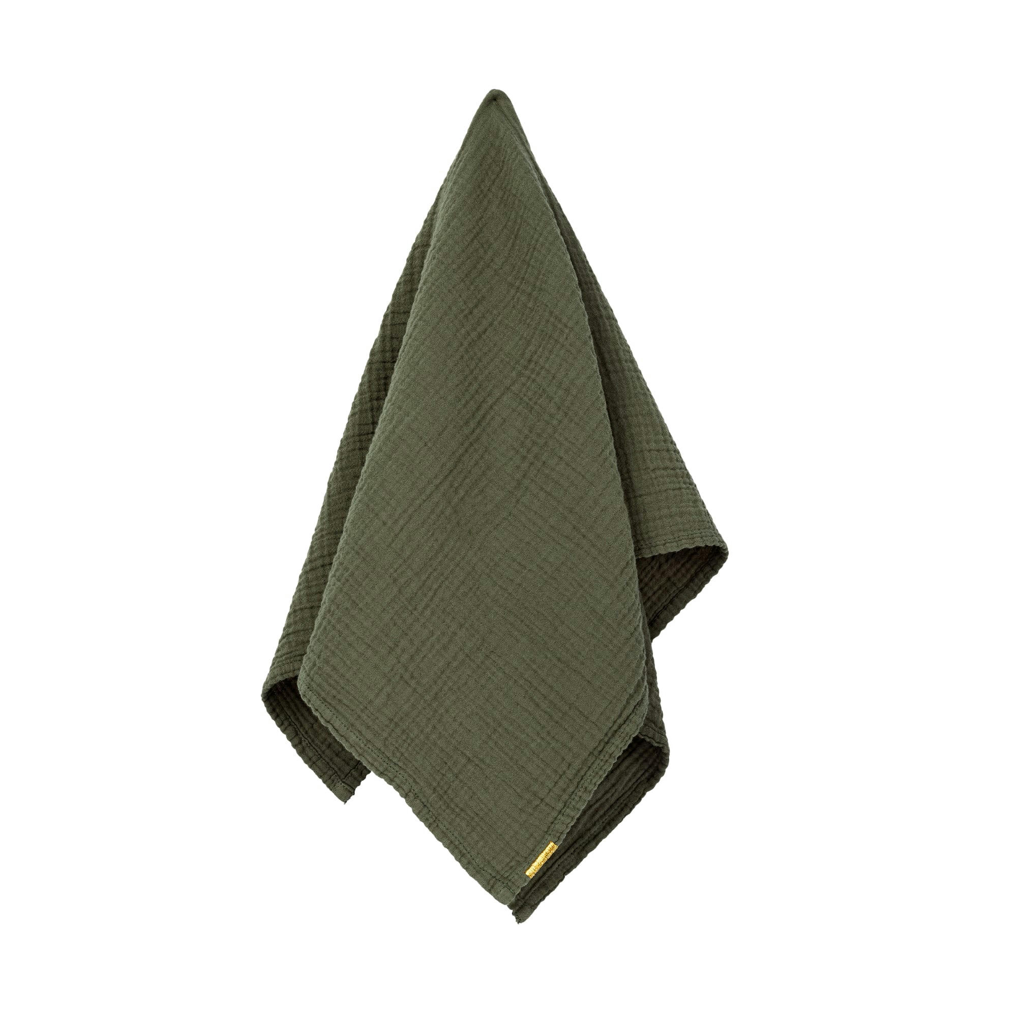 - Torchon en double gaze de coton vert câpre