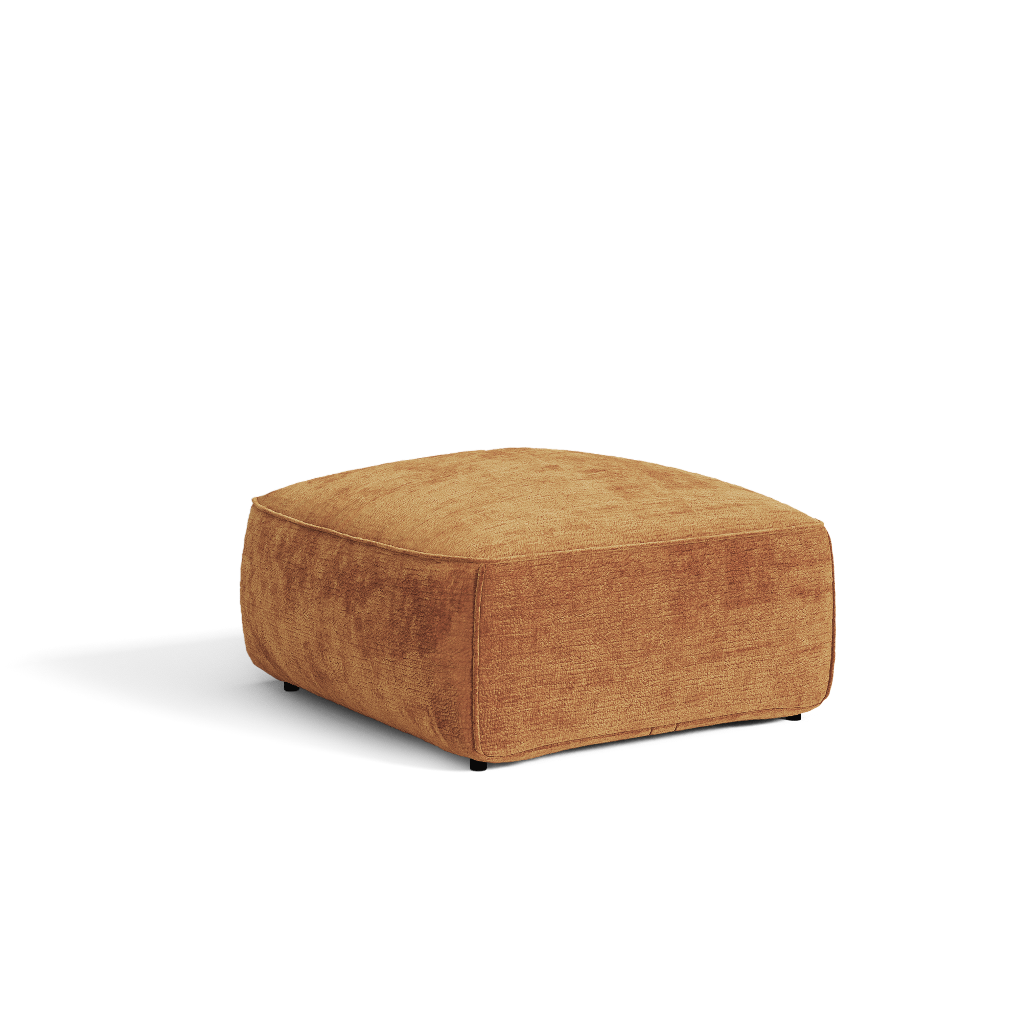 Premium Interiors - Poef LOMI - fluweel met reliëf karamel 75cm