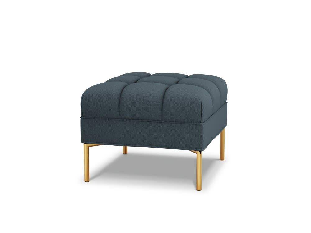 KAROO - Pouf tissu structuré bleu