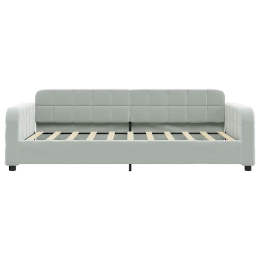 NNEVL Daybed with Trundle and Drawers Light Grey 90x190 cm Velvet