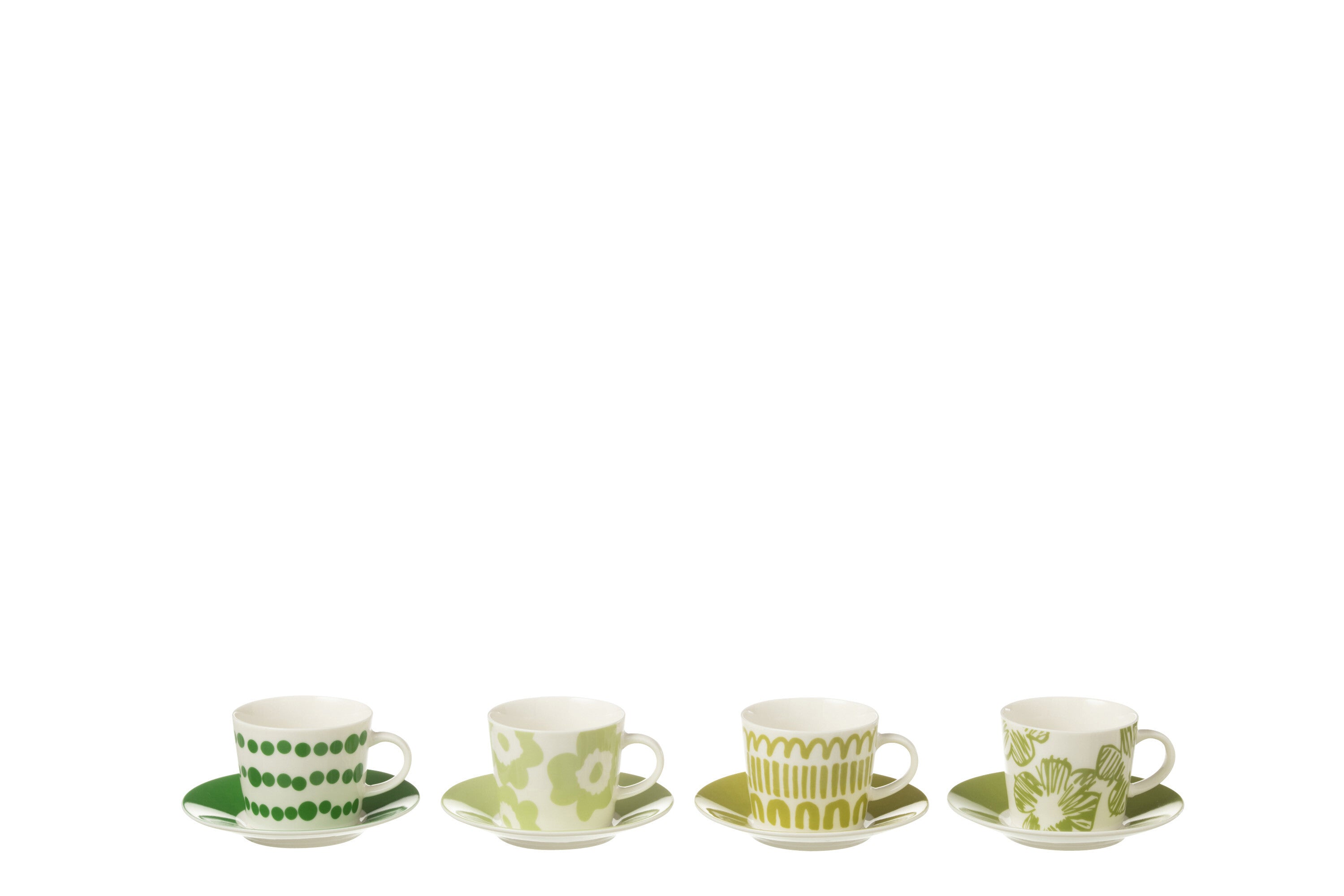 J-Line kop   schoteltje - keramiek - groen - small - doos van 4 stuks