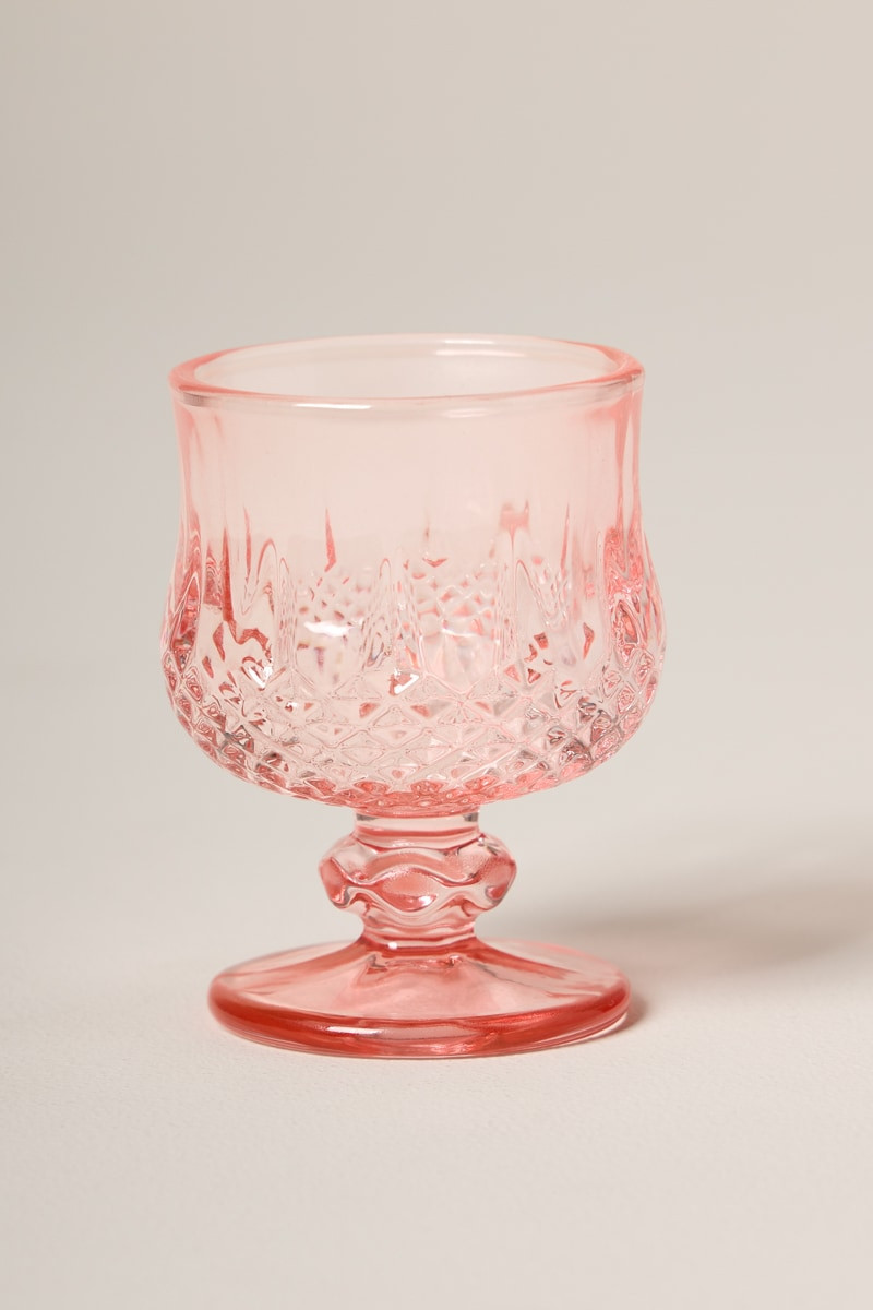 Footed Pink Shot Glass