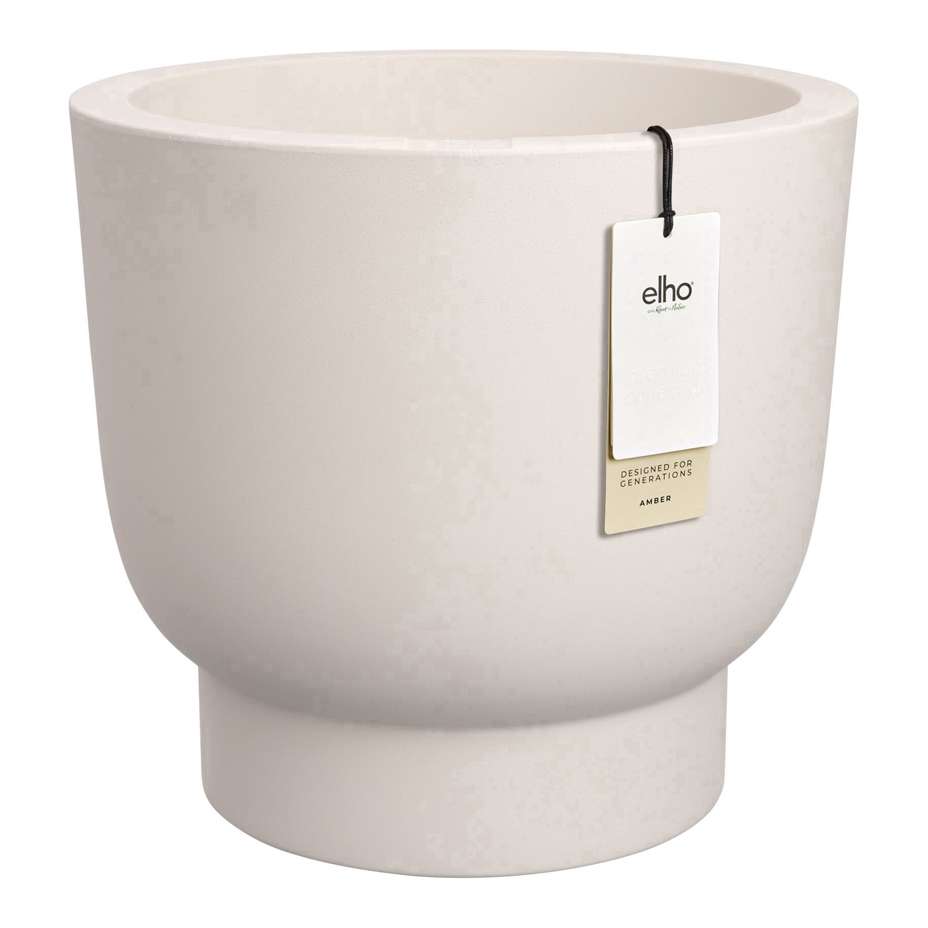 Elho Amber Grail 40 - Linnen wit - Ø 38 x H 36 cm - Binnen en Buiten -
