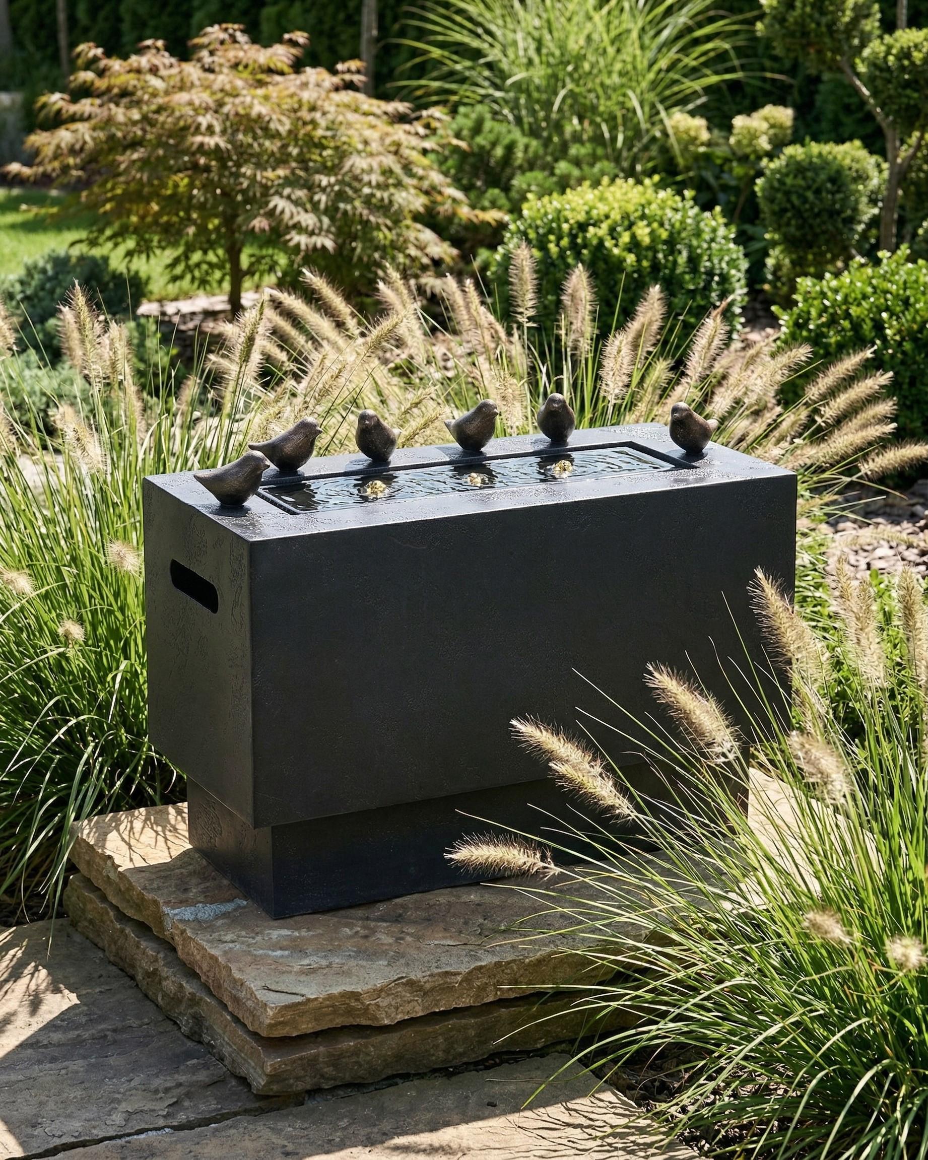 Garden Water Feature FERRERA Black