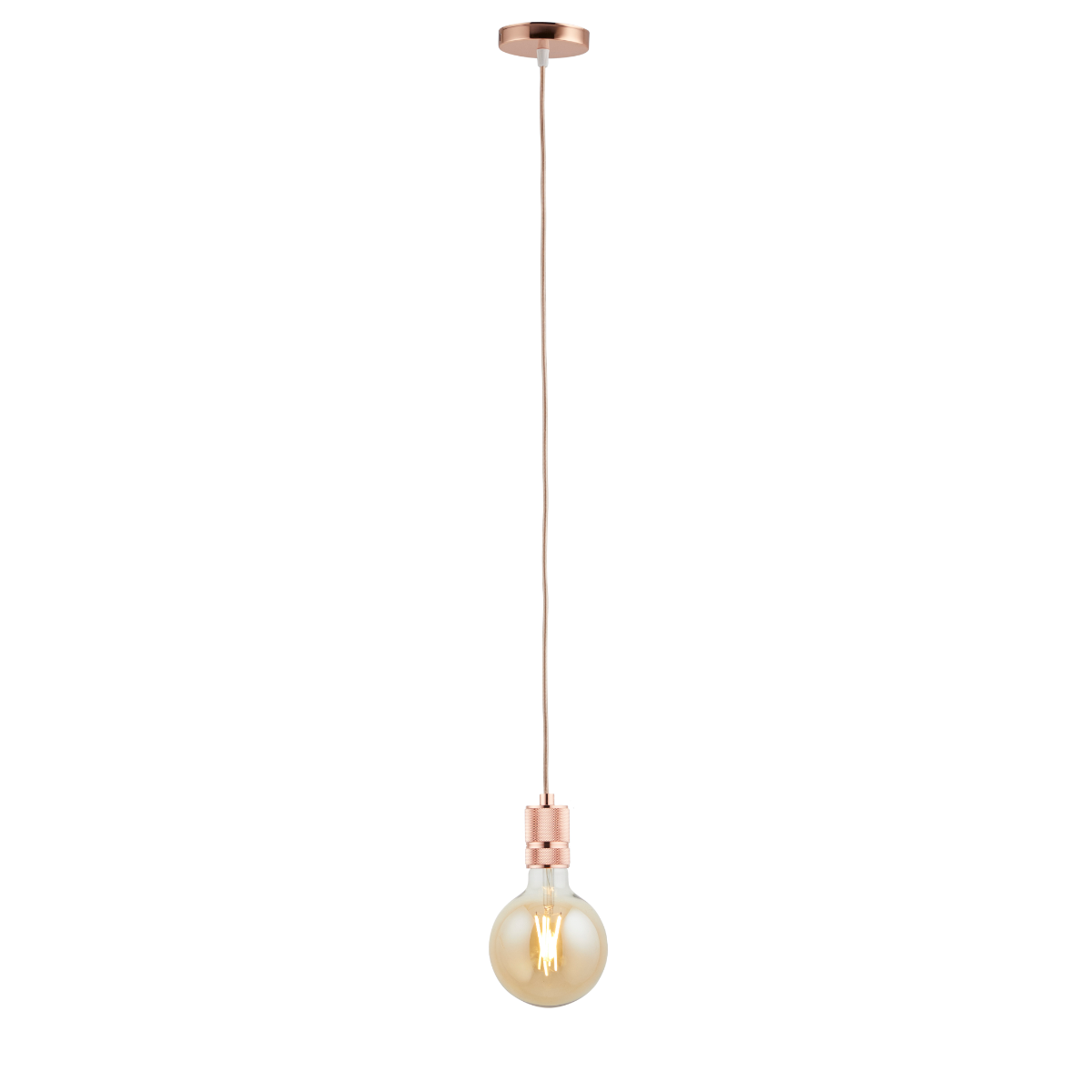 Lighto | Pendel Rosé Goud | Inclusief Lichtbron Goud | Classic | 1.5m Snoer | Met Plafondkap