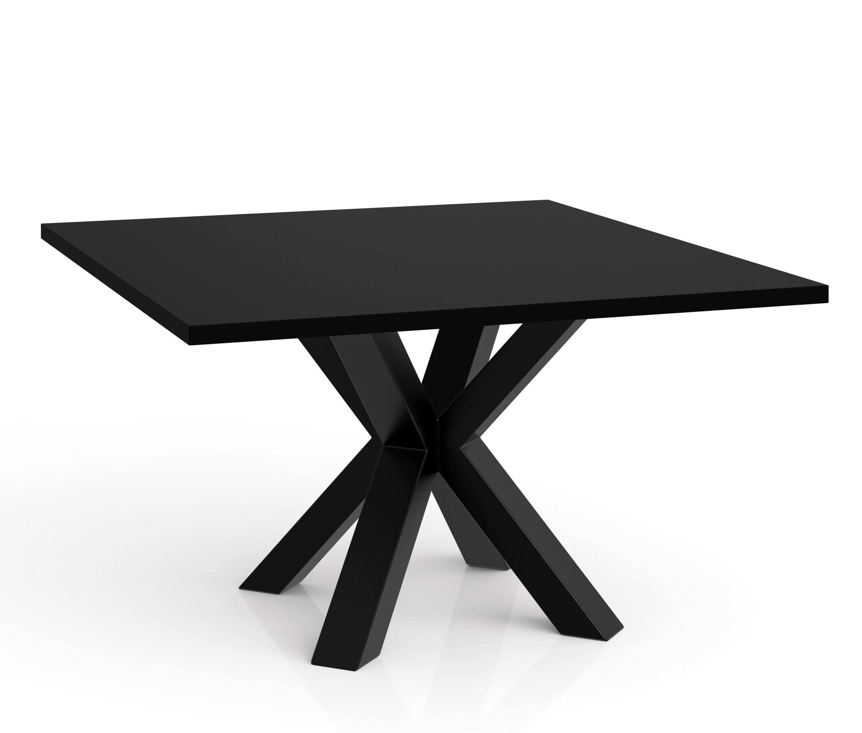 Stolik kawowy NEO kwadratowy 60x60 z metalową podstawą- czarny