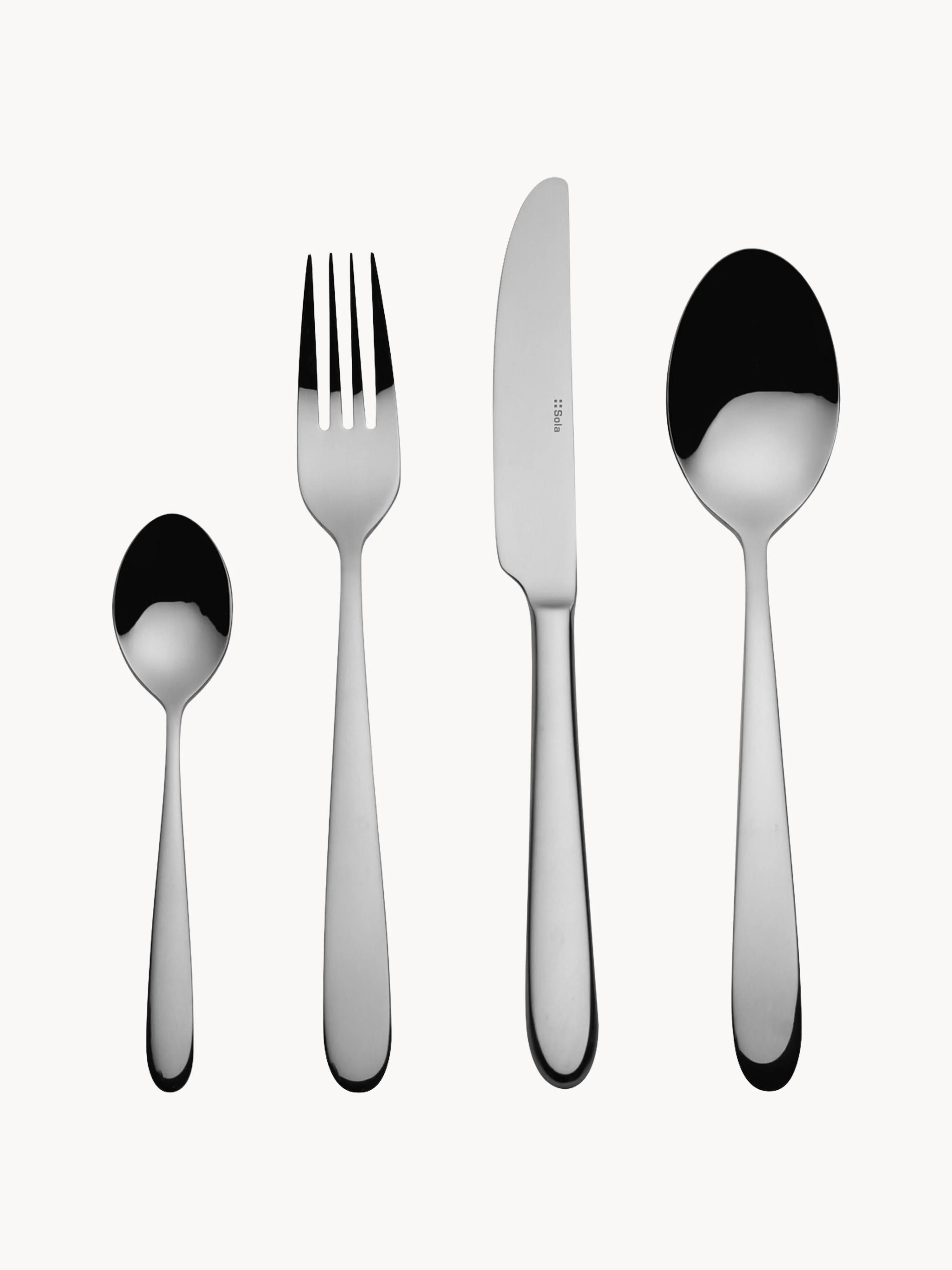 Hochglanzpoliertes Besteck-Set Tulip, 6 Personen, 24er-Set