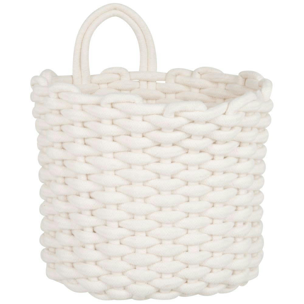 - Panier en maille de coton blanc