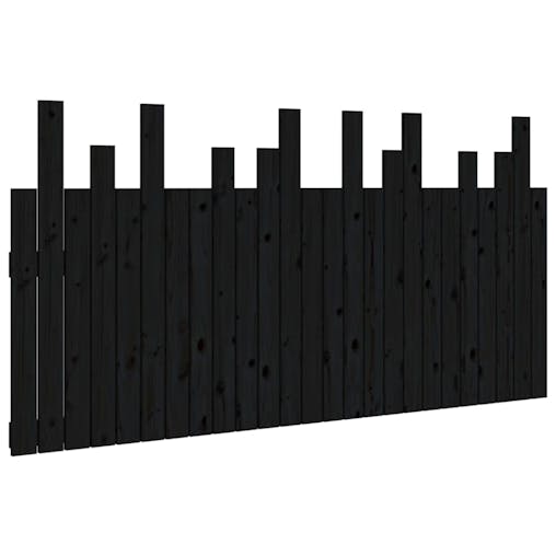 NNEVL Wall Headboard Black 159.5x3x80 cm Solid Wood Pine