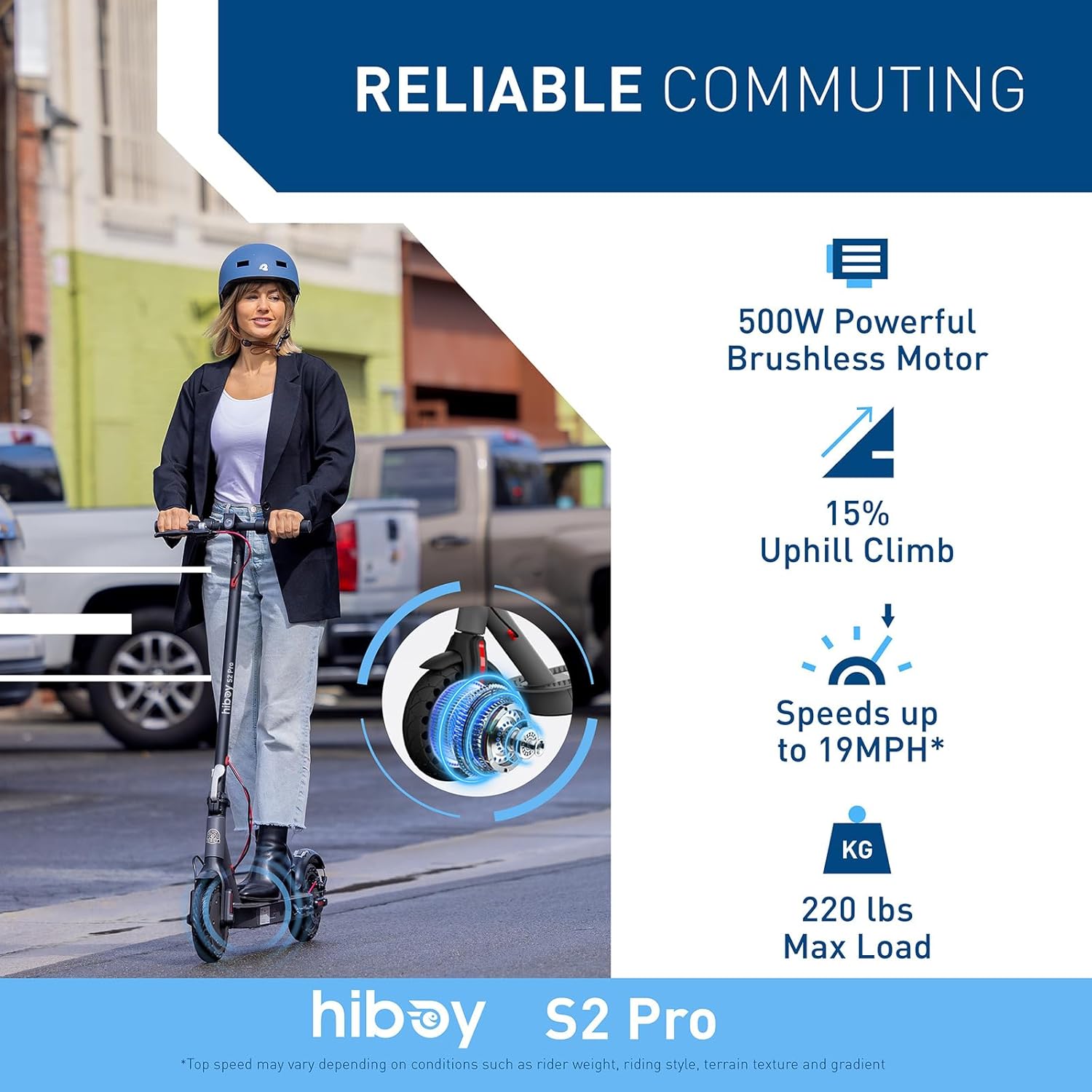 Hiboy S2 Pro/X300 Electric Scooter, 500W Motor, 10/12 Tires, 25/38 Miles Range E Scooter, 19/23 Mph Folding Commuter Electric Scooter for Adults