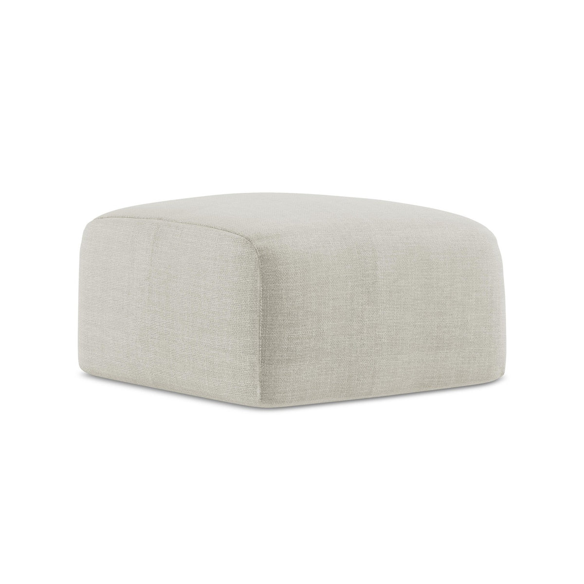 LaMiaSofa Poef Savona - textuurstof - lichtbeige - 65x65x40