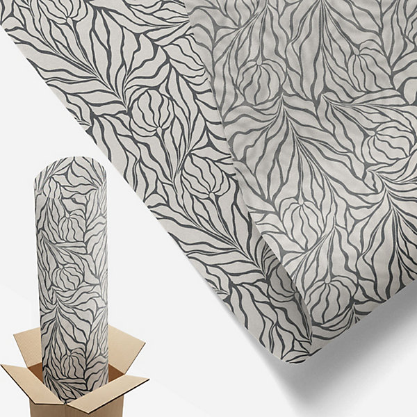 Film dépoli blanc adhésif Wallfluent 200x146 cm décoratif vitrail Feuilles Fleurs 1 rol.