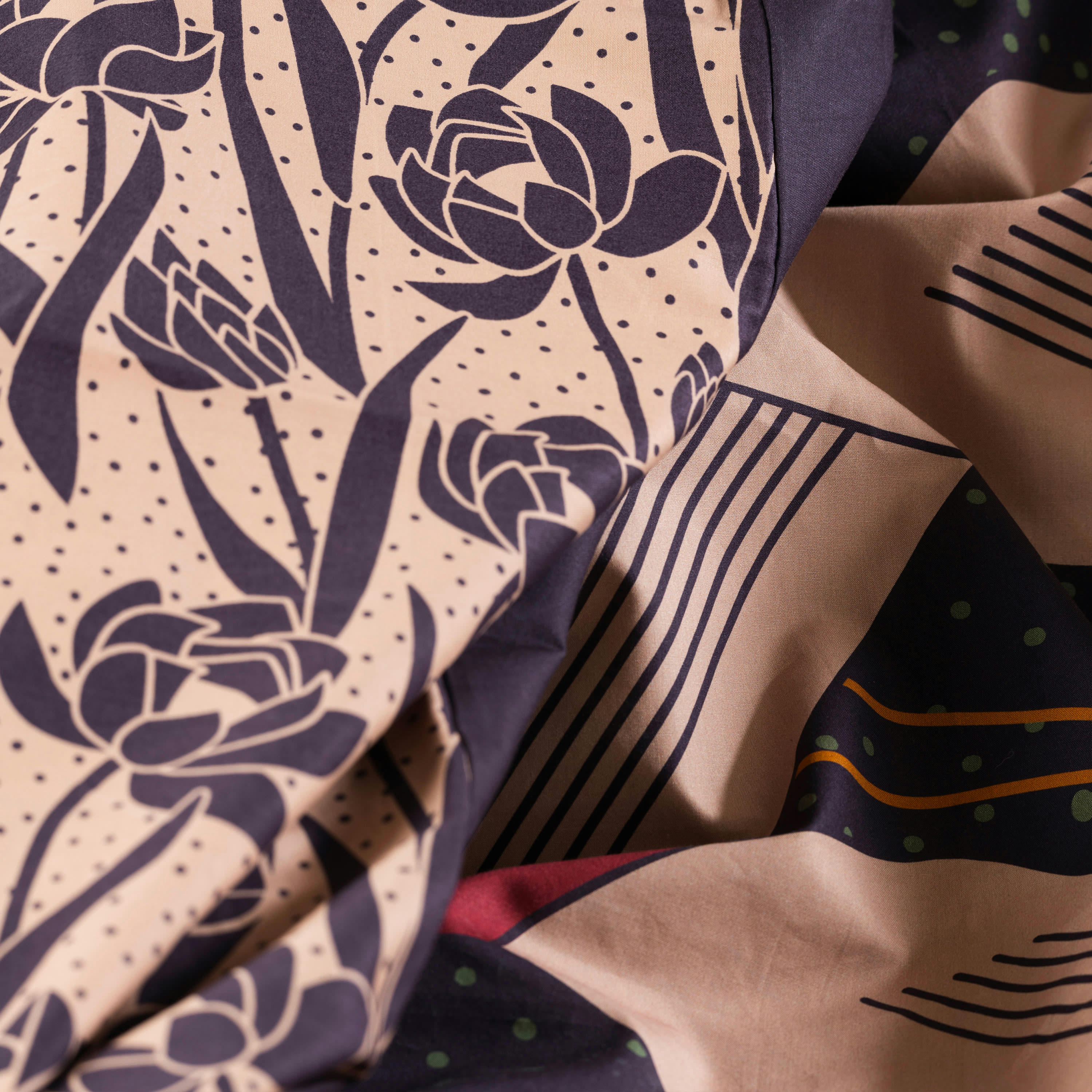 HOKKAIDO - Housse de couette réversible percale de coton violet  violet 240x220