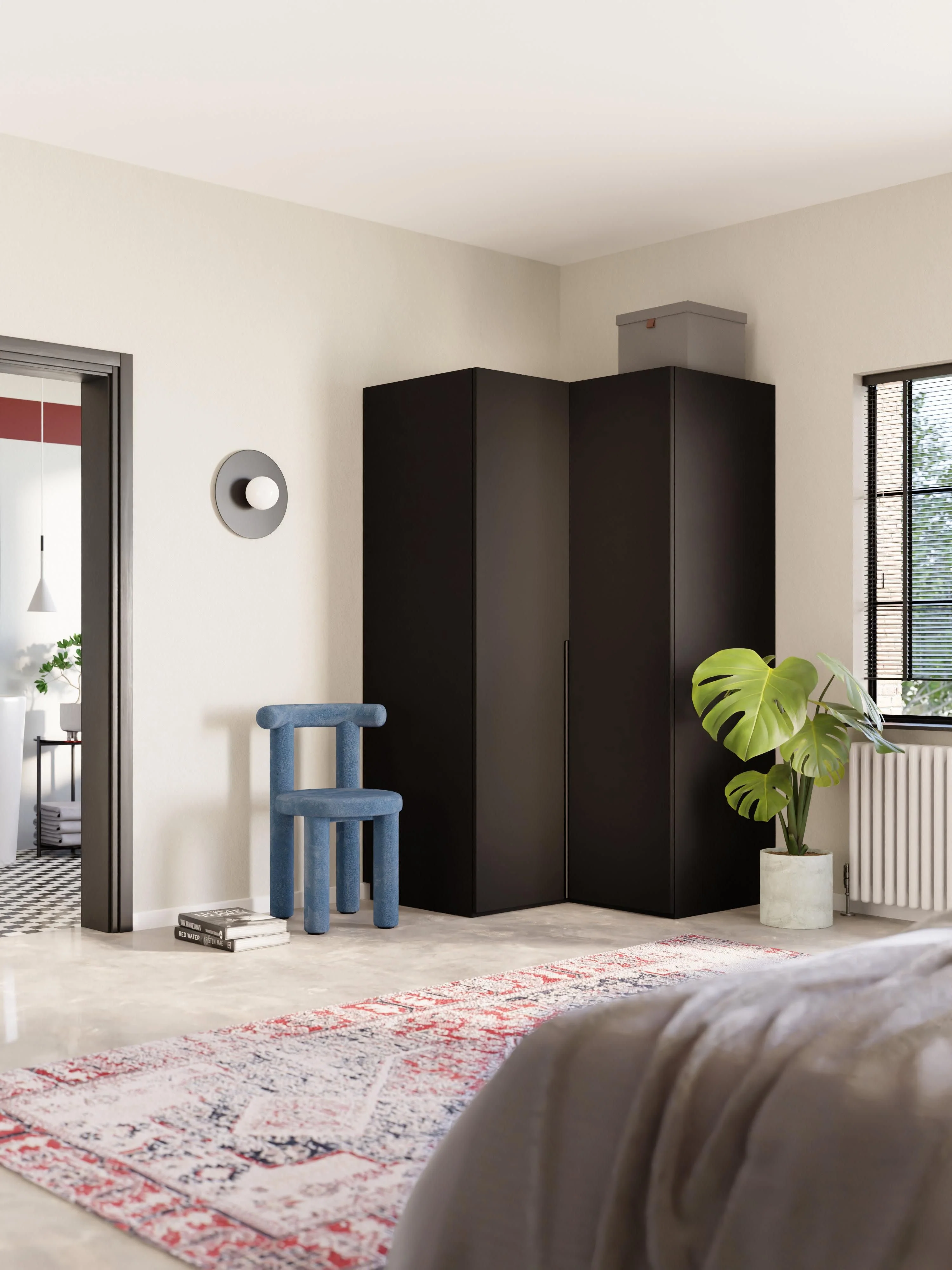 Modular-Eck-Kleiderschrank Leon, 115 cm Breite, in verschiedenen Größen
