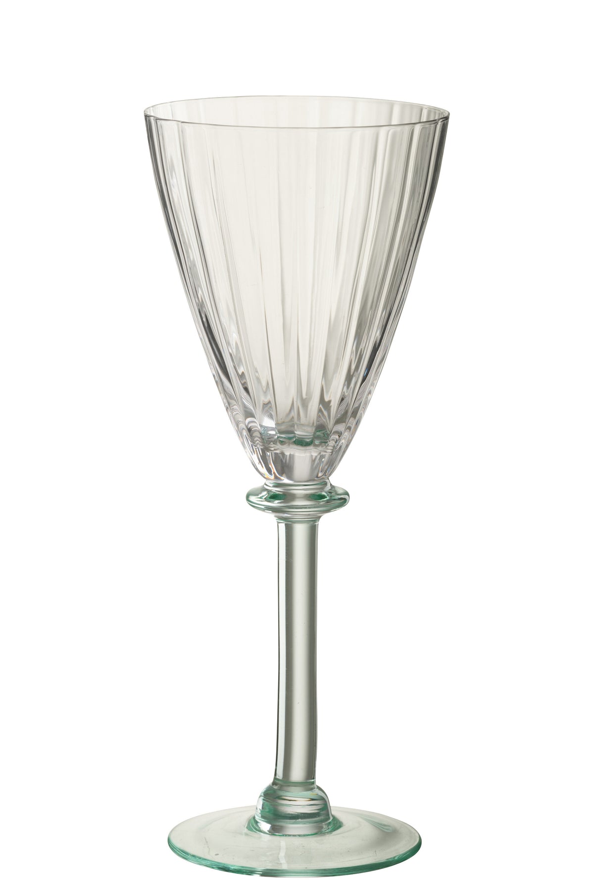 J-Line wijnglas Gestreept - glas - transparant/lichtgroen