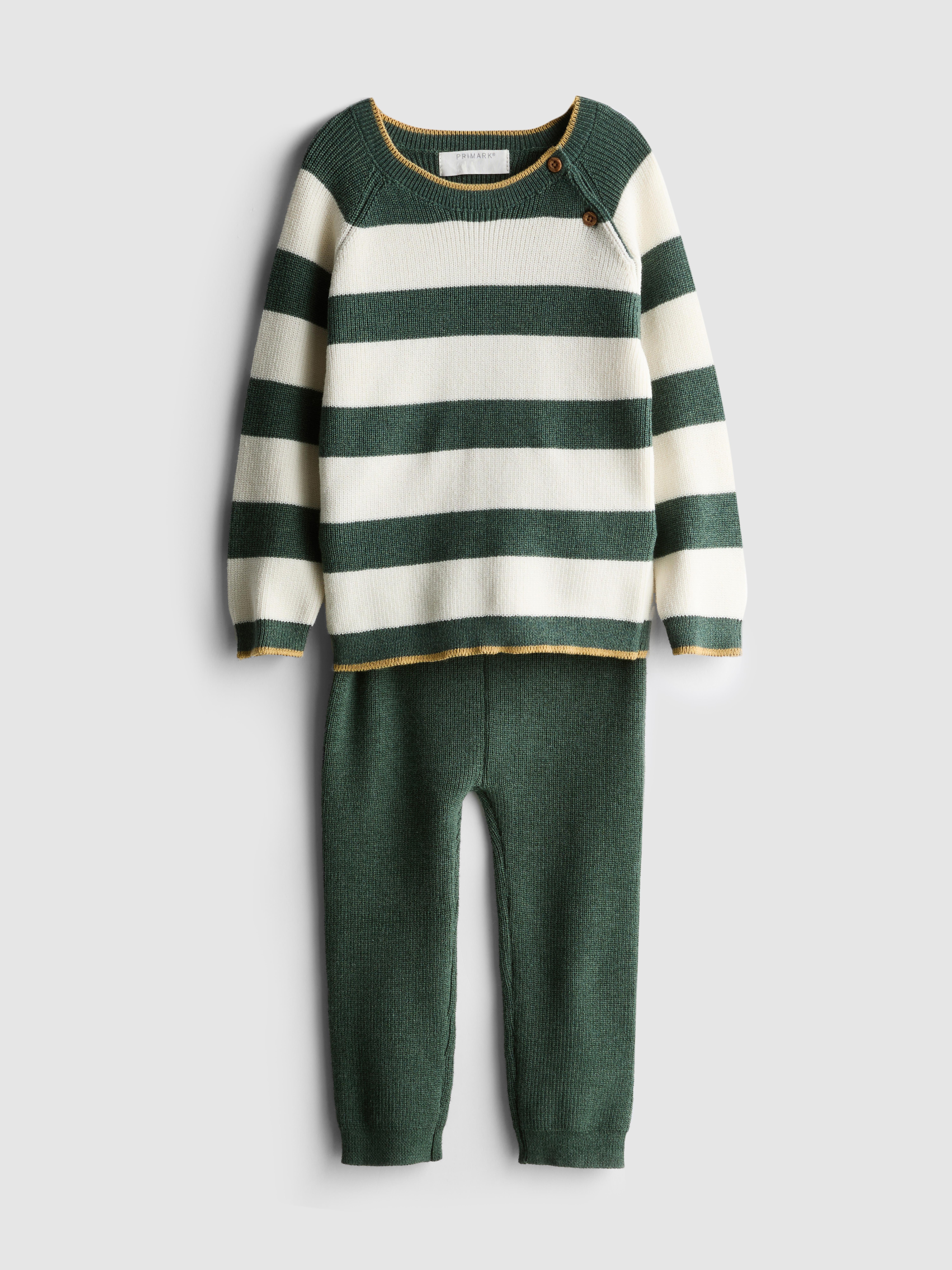 0-36mths | Stripe Sweater and Knit Leggings Set