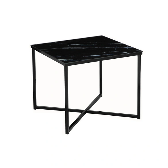 Beistelltisch, BxH: 50 x 42 cm, Metall/Glas