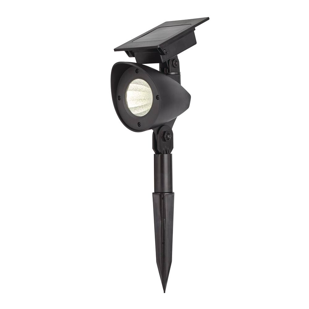 NOMA 5X High-Output Cool White LED Solar Landscape Spotlight for Outdoor Patio, 2-pk