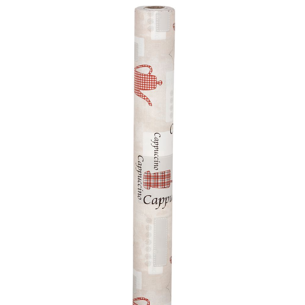 Toile cirée décor capuccino 140 cm