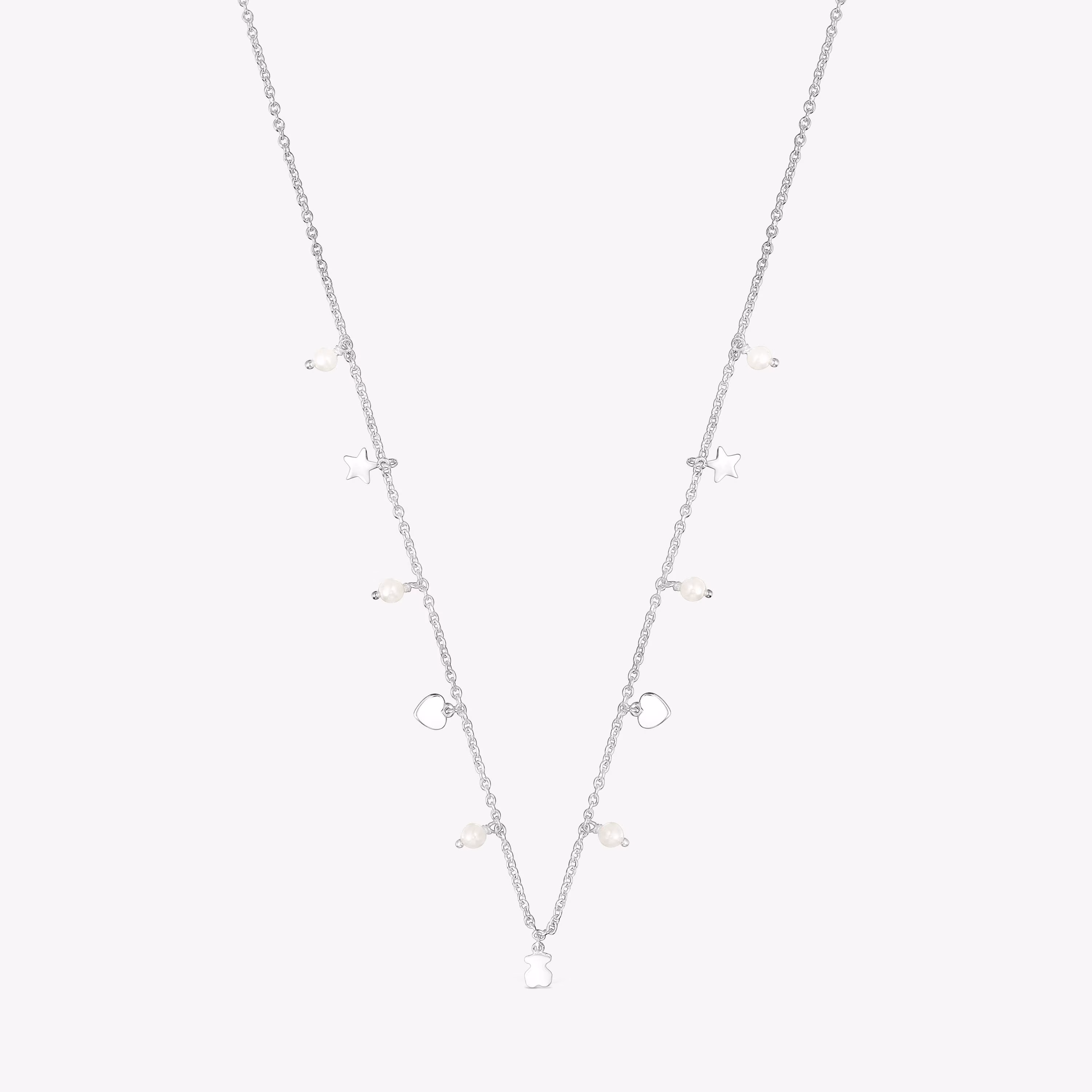 Collar de plata y perlas Cool Joy