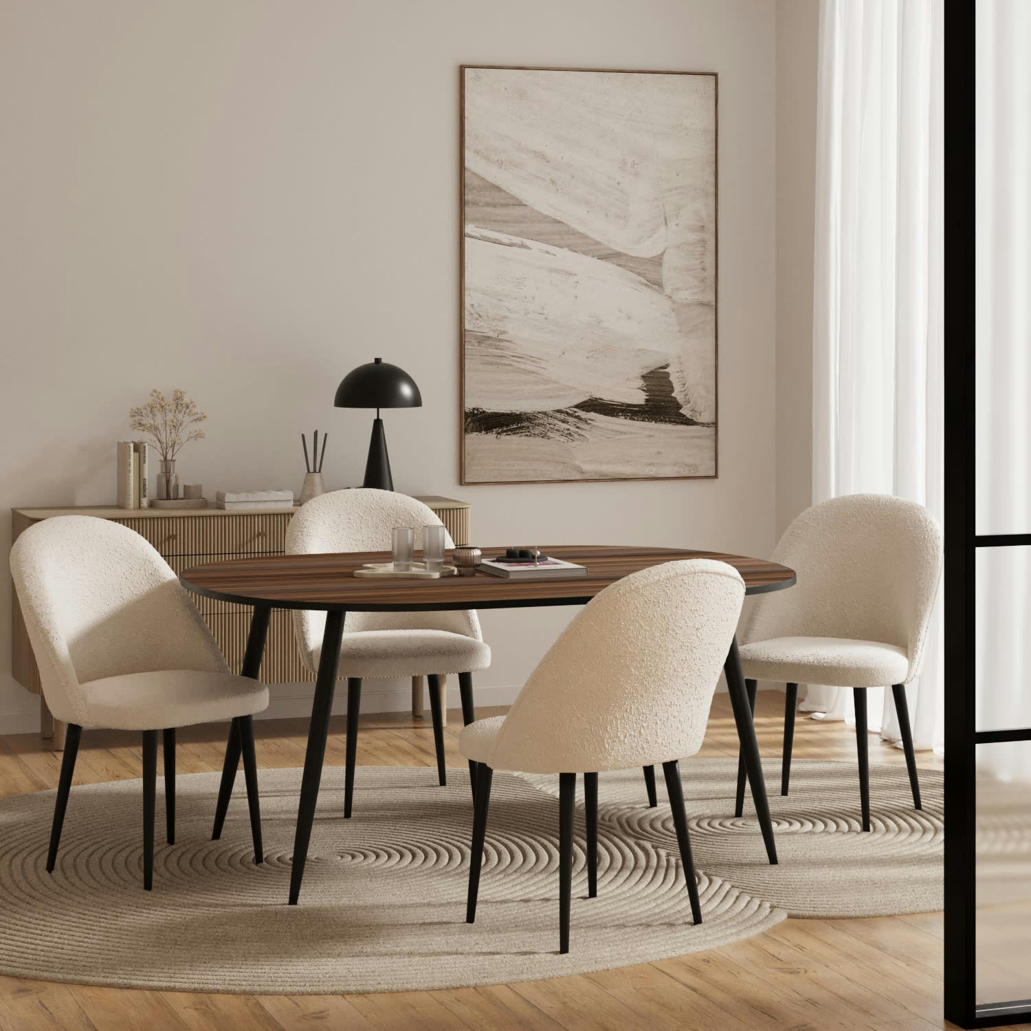 MYRTILLE - Table ovale design vintage