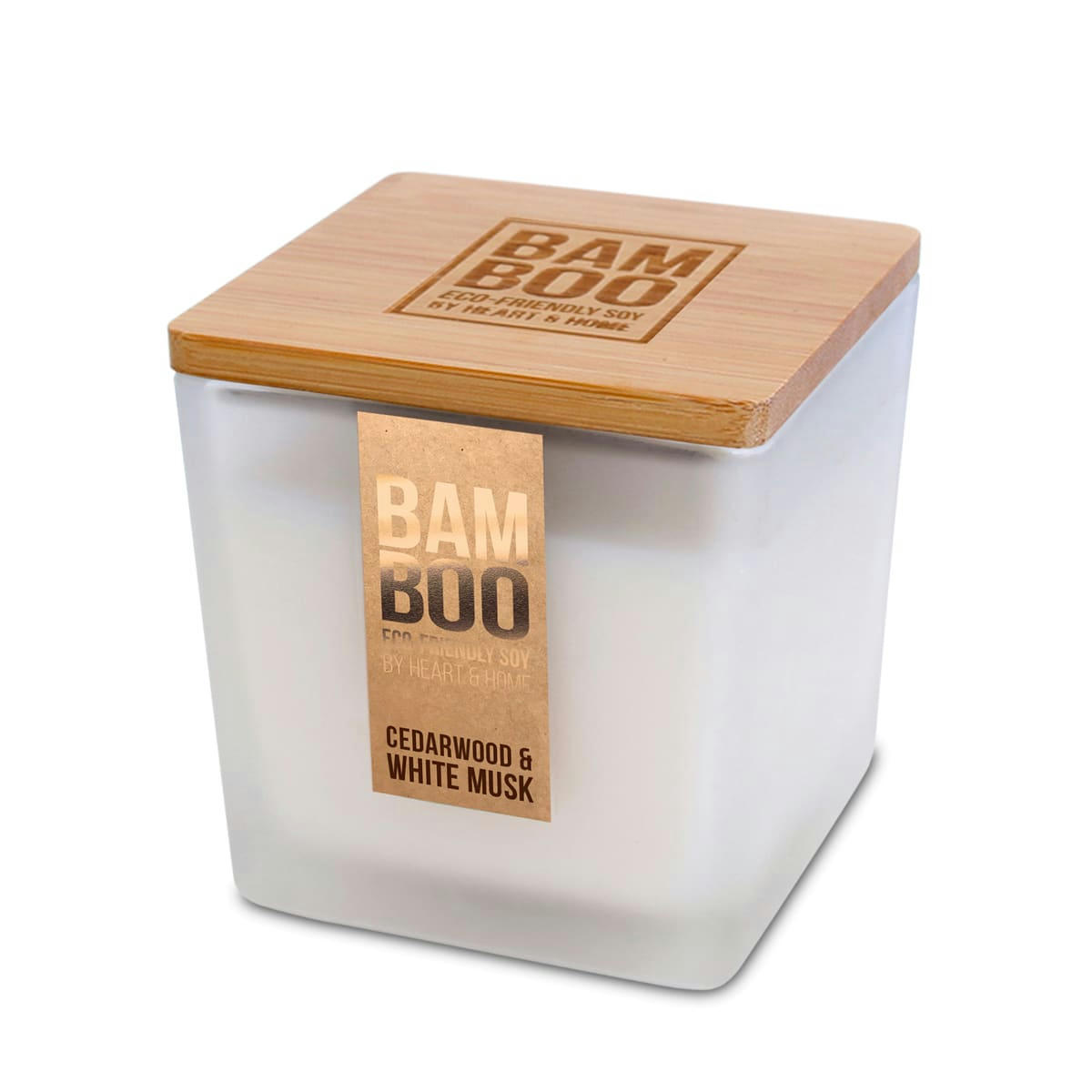 - Grande bougie éco responsable cèdre et musc blanc